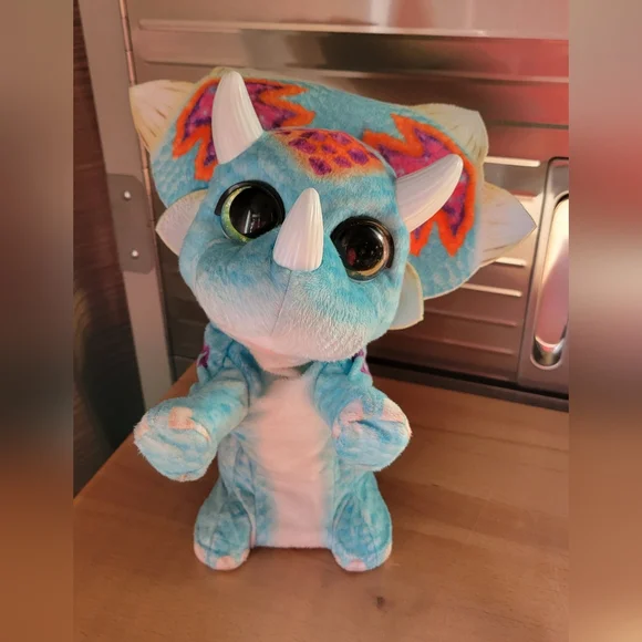 2014 FurReal Hoppin' Topper HASBRO Interactive Plush Pet Triceratops Dinosaur - Picture 10 of 13
